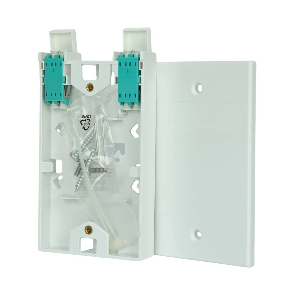 Simply45 2 Port Fiberboks LC MM aqua hvid
