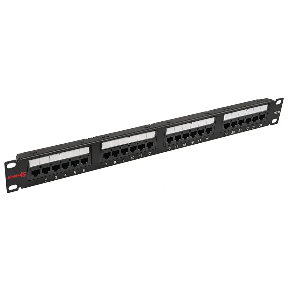 Simply45 24 Port Cat5e UTP Patchpanel 19" 1U PoE