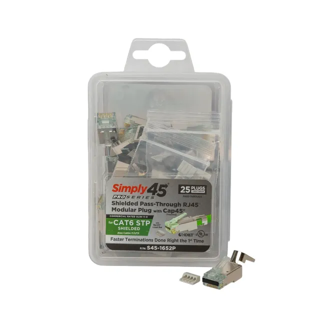 Simply45 ProSeries Cat6 RJ45 stik skærmet 25 stk