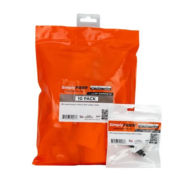 Simply45 MPO fiberadapter hvid 10-pak polaritet A