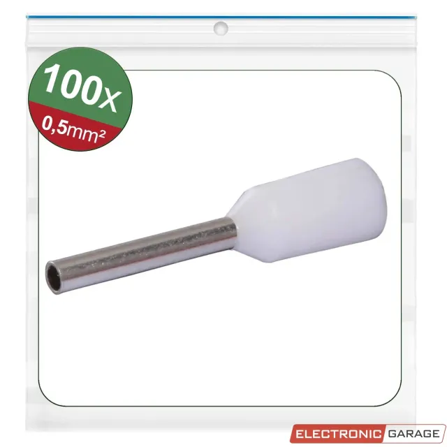 Electronic Garage EG 22C425 ledningstylle 0,5mm² hvid 100 stk
