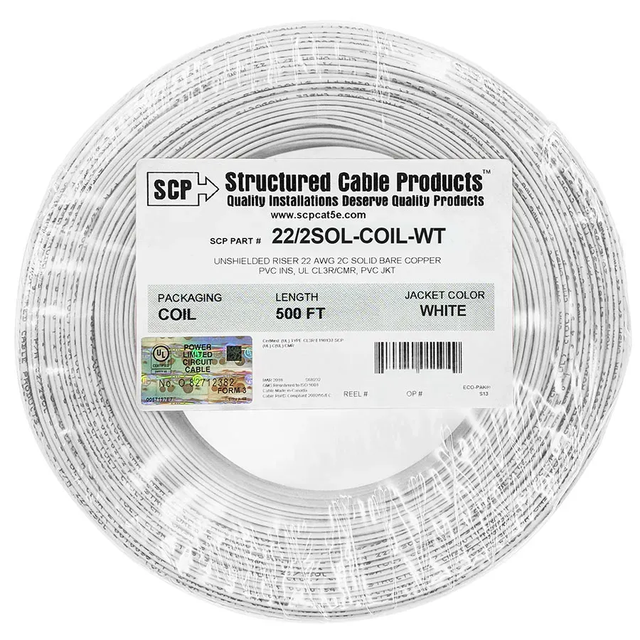 Simply45 22/2SOL-COIL-WT alarmkabel hvid 152 m coil