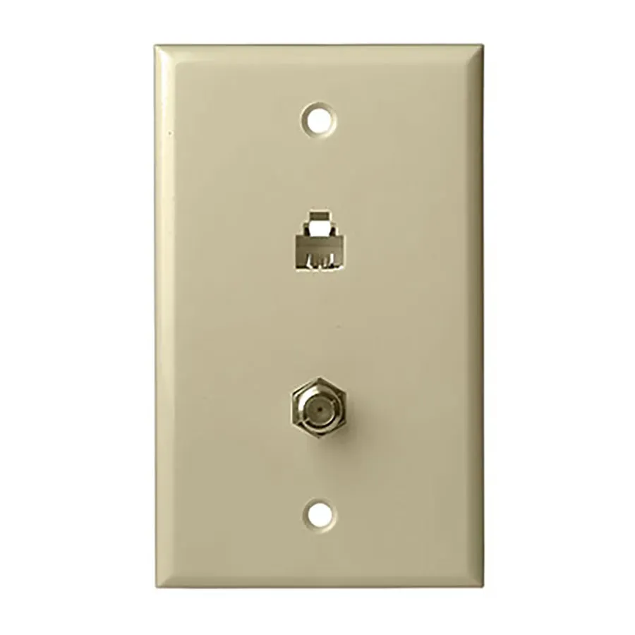 Simply45 240-AL vægudtag almond 10 stk telefon CATV