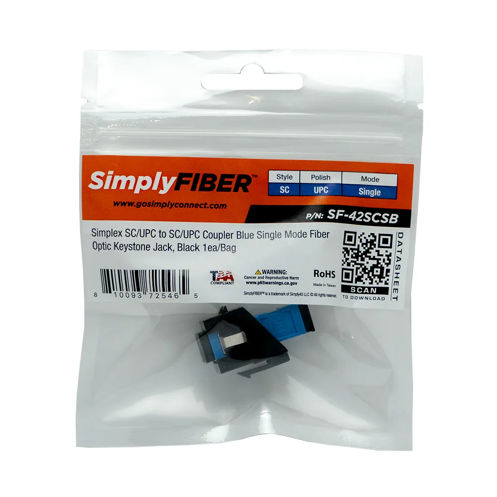 Simply45 SC/UPC fiber keystone singlemode blå simplex