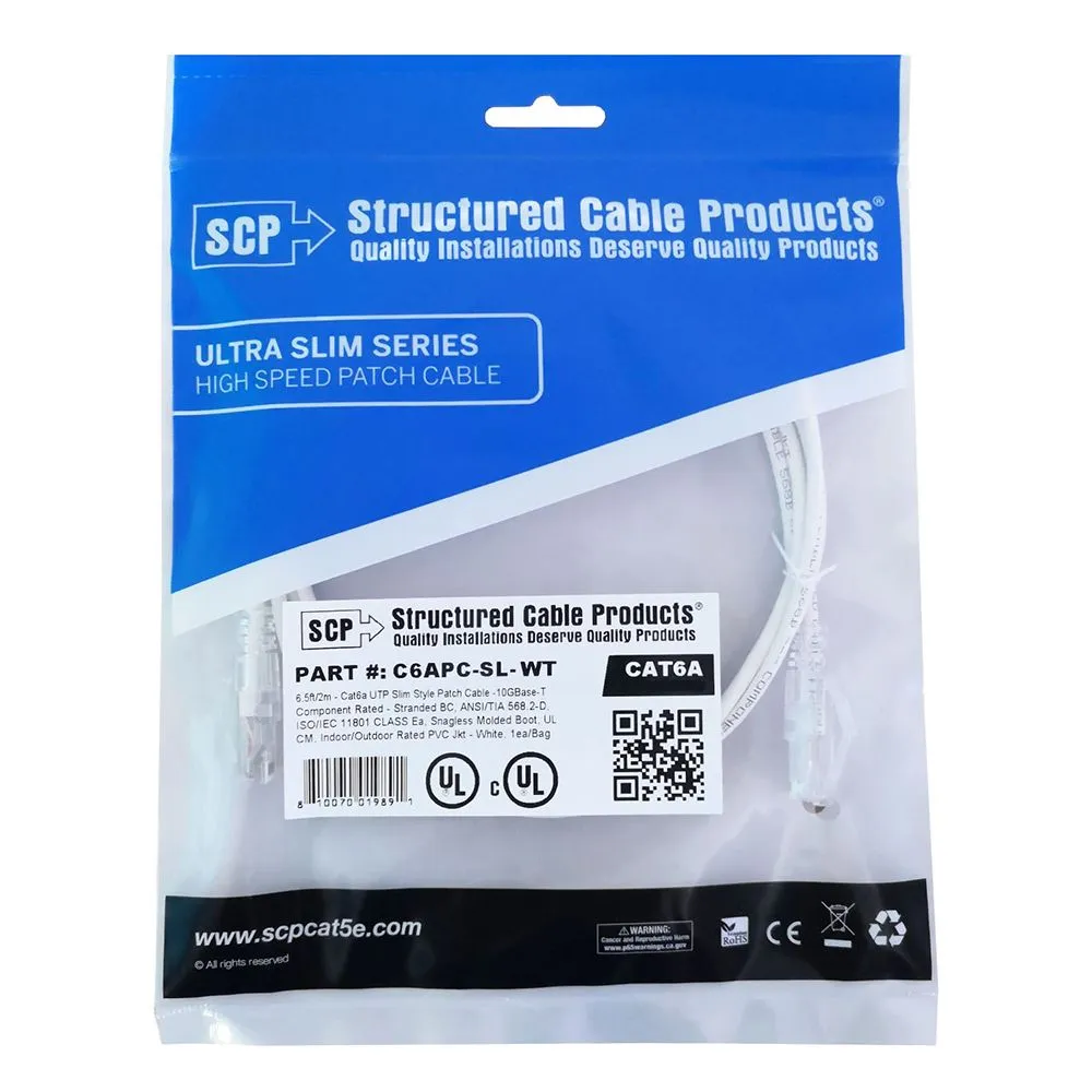 Simply45 C6APC-SL-10-WT Cat6a patchkabel 3 m hvid