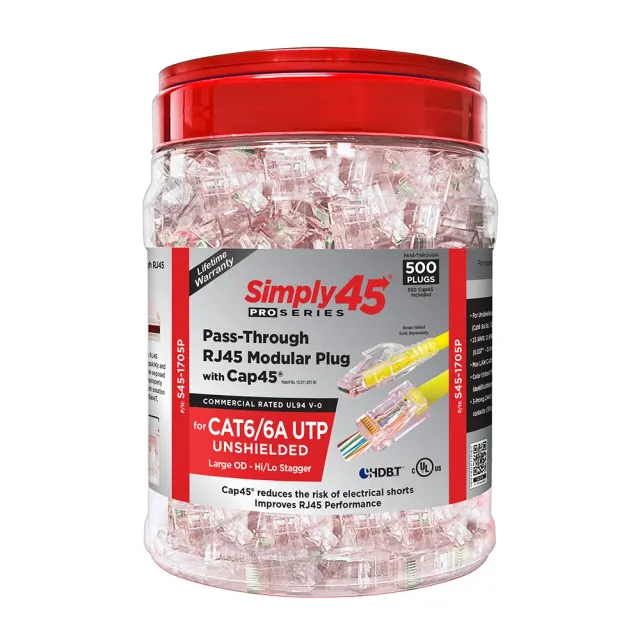 Simply45 ProSeries S45-1700P RJ45 stik 500 stk Cat6a