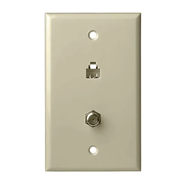Simply45 240-IV vægudtag telefon+TV elfenben 10 stk