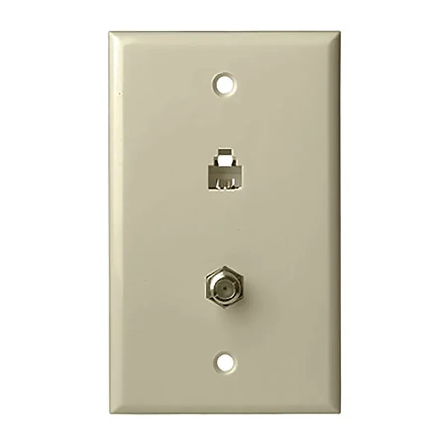 Simply45 240-IV vægudtag telefon+TV elfenben 10 stk