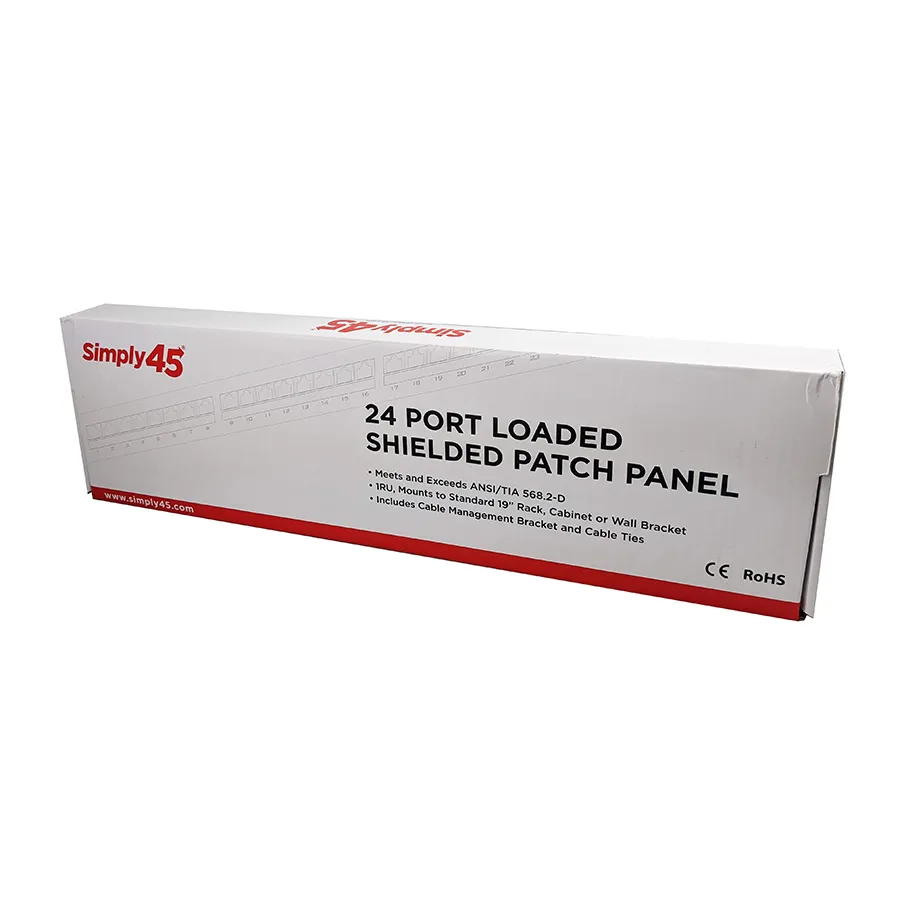 Simply45 24-port patchpanel skærmet 1U sort