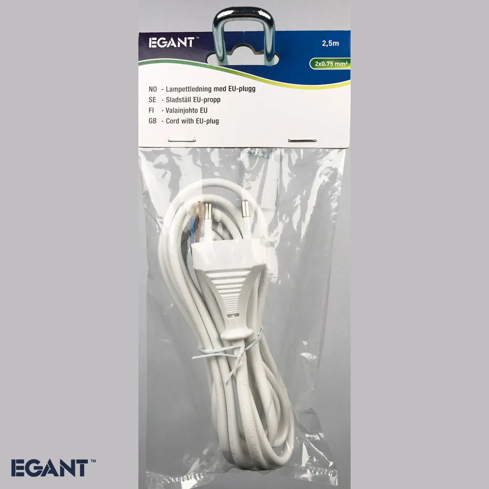 EGANT eurostik med ledning flad 2-pol