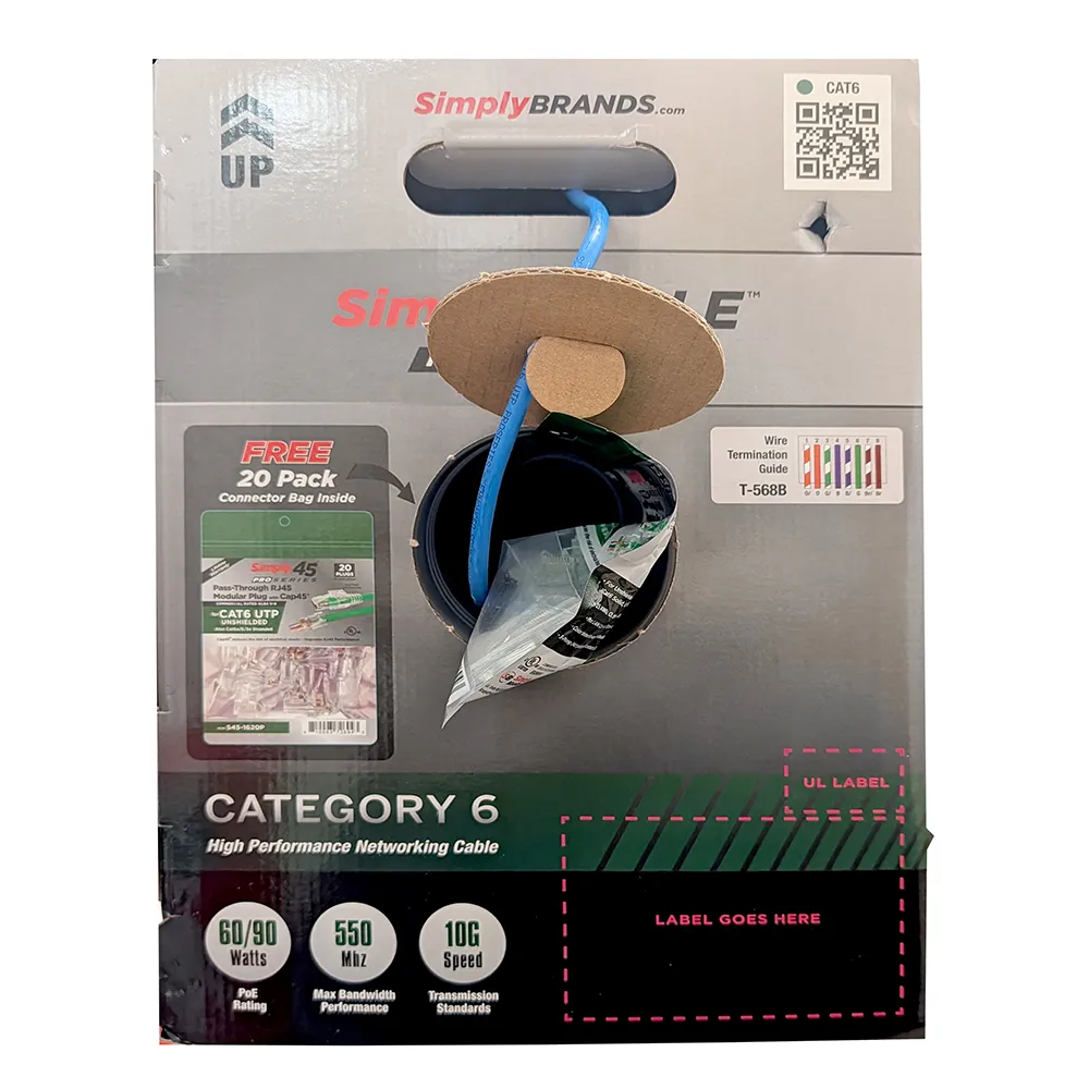 Simply45 Pro Series Cat6 installationskabel hvid 305 m