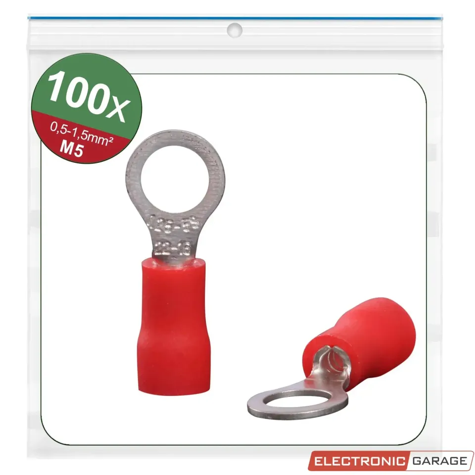 Electronic Garage EG 22C442 ringkabelsko rød M5 100 stk kobber