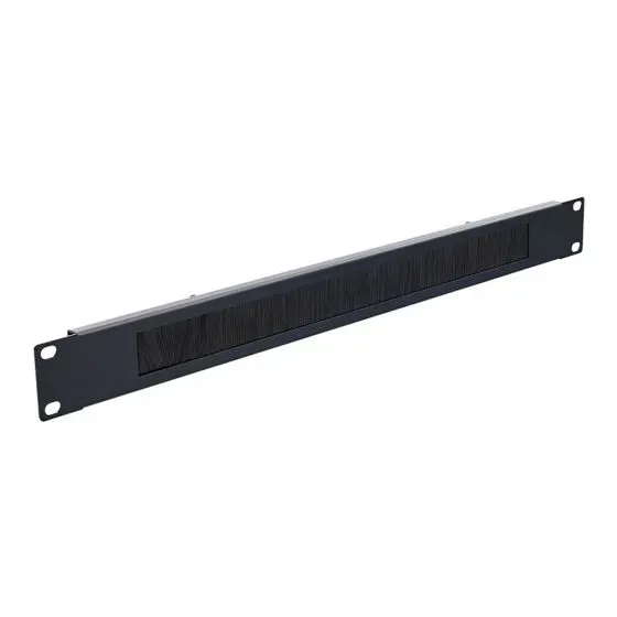 Simply45 501-BR børstepanel 19" 1U sort kabelgennemføring