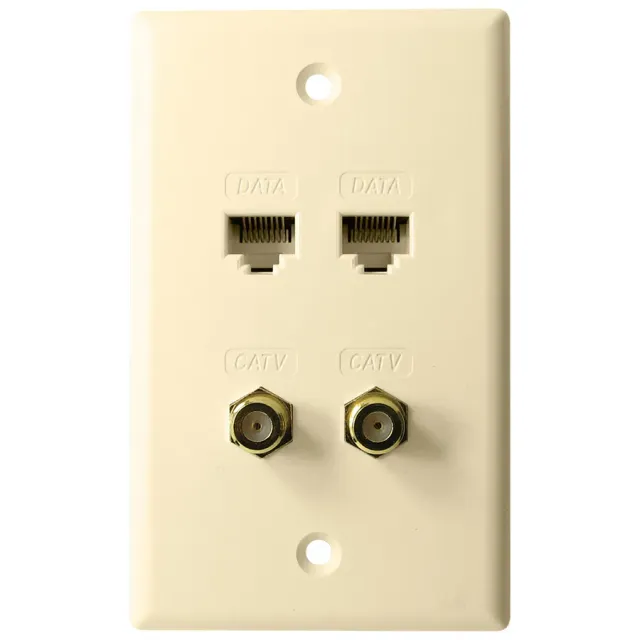Simply45 124-AL vægplade almond 10-pak 4-port