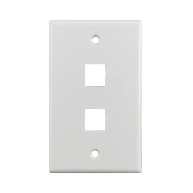 Simply45 S45-3202W vægplade 2-port hvid