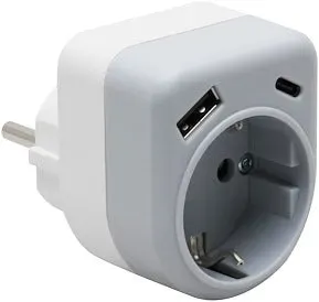 EL-Grossisten stikprop 1-vejs USB-A/C jordet hvid