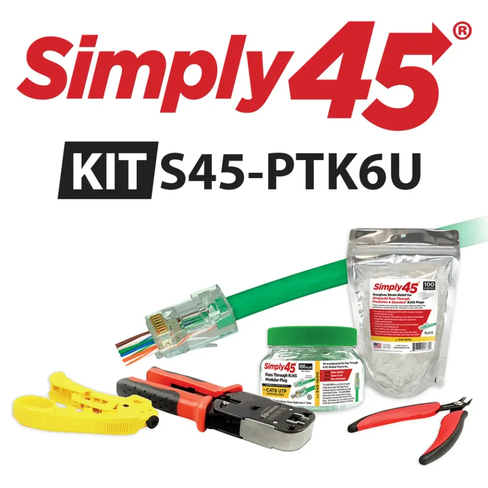 Simply45 S45-PTK6U RJ45 startsæt Cat6 UTP pass-through
